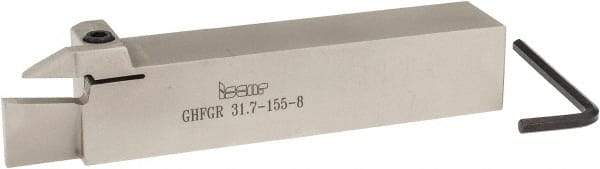Iscar - GHFG, External, Right Hand, 0.984" Max Depth of Cut, 0.315" Min Groove Width, Indexable Grooving Tool Holder - GDMM, GDMY, GIF, GIFG, GIPA Insert Compatibility, 1-1/4" Shank Height, 1-1/4" Shank Width, 6.7" OAL - Eagle Tool & Supply