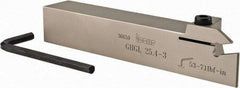 Iscar - External Thread, 0.118" Min Groove Width, 6" OAL, Left Hand Indexable Grooving Cutoff Toolholder - 0.096 Seat Size, 1" Shank Height x 1" Shank Width, GI../TIP Insert Style, GHG Toolholder Style, Series Cut Grip - Eagle Tool & Supply