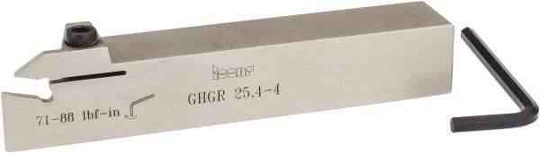 Iscar - GHG, External, Right Hand, .79" Max Depth of Cut, 0.15 to 0.19" Groove Width, Indexable Grooving Tool Holder - GI..,TIP.. Insert Compatibility, 1" Shank Height, 1" Shank Width, 6" OAL - Eagle Tool & Supply