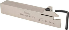 Iscar - GHG, External, Left Hand, 2" Max Depth of Cut, 0.185 to 1/4" Groove Width, Indexable Grooving Tool Holder - GI..,TIP.. Insert Compatibility, 1" Shank Height, 1" Shank Width, 6" OAL - Eagle Tool & Supply