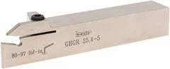 Iscar - External Thread, 1" Max Depth of Cut, 0.185" Min Groove Width, 6" OAL, Right Hand Indexable Grooving Cutoff Toolholder - 1" Shank Height x 1" Shank Width, GI.. Insert Style, GHG Toolholder Style, Series Cut Grip - Eagle Tool & Supply