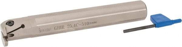 Iscar - GHI, Internal, Right Hand, 0.393" Max Depth of Cut, 0.157 to 0.208" Groove Width, Indexable Grooving Tool Holder - GIFI.., GIMY.., GINI.., GIPI.., TIPI.. Insert Compatibility, 1" Shank Width, 7" OAL, Through Coolant - Eagle Tool & Supply
