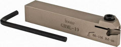 Iscar - GHM, External, Left Hand, 0.189" Max Depth of Cut, 1/4" Max Groove Width, Indexable Grooving Tool Holder - GI.. Insert Compatibility, 3/4" Shank Height, 3/4" Shank Width, 4.4" OAL - Eagle Tool & Supply