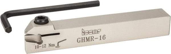 Iscar - GHMR, External, Right Hand, 4.8mm Max Depth of Cut, 0.189 to 0.189" Groove Width, Indexable Grooving Tool Holder - GI.., GPV.., TIP.. Insert Compatibility, 16mm Shank Height, 16mm Shank Width, 115mm OAL - Eagle Tool & Supply