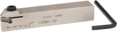 Iscar - GHMR, External, Right Hand, 0.189" Max Depth of Cut, 1/4" Max Groove Width, Indexable Grooving Tool Holder - GI.., GPV.., TIP.. Insert Compatibility, 3/4" Shank Height, 3/4" Shank Width, 4.4" OAL - Eagle Tool & Supply