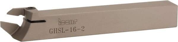 Iscar - GHS, External, Left Hand, 1.26" Max Depth of Cut, 2.2 to 3.15mm Groove Width, Indexable Grooving Tool Holder - GIG, GIM, GIP, TIP Insert Compatibility, 16mm Shank Height, 16mm Shank Width, 120mm OAL - Eagle Tool & Supply