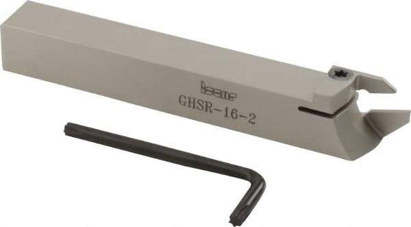 Iscar - GHS, Right Hand Cut, 1.26" Max Workpc Diam, GIG, GIM, GIP, TIP Insert, Indexable Cutoff Toolholder - 1.26 Max Depth of Cut, 16mm Shank Width, 16mm Shank Height, 120mm OAL - Eagle Tool & Supply