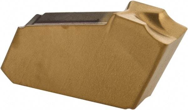 Iscar - GFN J IC250 Grade, 0.1181" Cutting Width, Carbide Cutoff Insert - 0° Neutral Lead Angle, 0.0098" Cnr Rad, TiN Coated, Single End - Eagle Tool & Supply