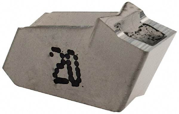 Iscar - GFR IC20 Grade, 0.1614" Cutting Width, Carbide Cutoff Insert - 4° Right Hand Lead Angle, 0.0094" Cnr Rad, Single End - Eagle Tool & Supply