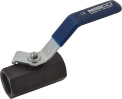NIBCO - 3/4" Pipe, Carbon Steel Standard Ball Valve - 1 Piece, Inline - One Way Flow, FNPT x FNPT Ends, Lever Handle, 2,000 WOG - Eagle Tool & Supply