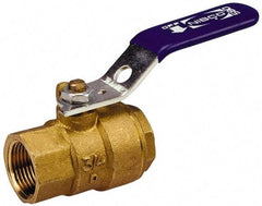NIBCO - 3/8" Pipe, Standard Port, Stainless Steel Standard Ball Valve - 2 Piece, Inline - One Way Flow, FNPT x FNPT Ends, Locking Lever Handle, 2,000 WOG, 150 WSP - Eagle Tool & Supply