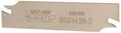 Iscar - 1.0236" Blade Height, 1/16" Blade Width, 4.3307" OAL, Right Hand Cut, Double End Indexable Cut-Off Blade - SGFH Blade, Self Grip Series - Eagle Tool & Supply