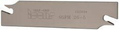 Iscar - 1.0236" Blade Height, 0.1575" Blade Width, 4.3307" OAL, Right Hand Cut, Single End Indexable Cut-Off Blade - SGFH Blade, Self Grip Series - Eagle Tool & Supply