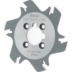 Iscar - Arbor Hole Connection, 1.04" Depth of Cut, 3.94" Cutter Diam, 1" Hole Diam, 6 Tooth Indexable Slotting Cutter - SGSF Toolholder, GSFN Insert - Eagle Tool & Supply
