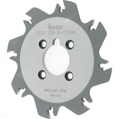 Iscar - Arbor Hole Connection, 1.36" Depth of Cut, 4.92" Cutter Diam, 1-1/4" Hole Diam, 8 Tooth Indexable Slotting Cutter - SGSF Toolholder, GSFN Insert - Eagle Tool & Supply