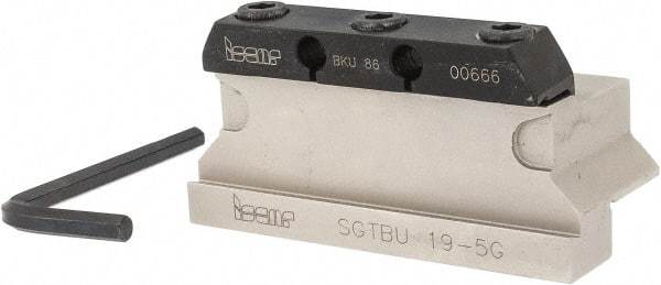 Iscar - Tool Block Style SGTBU, 1.02" Blade Height, 3.4" OAL, 1.7"& OAH, Indexable Cutoff Blade Tool Block - 3/4" Shank Height, 0.79" Shank Width, Reversible, Through Coolant, Series Self Grip - Eagle Tool & Supply