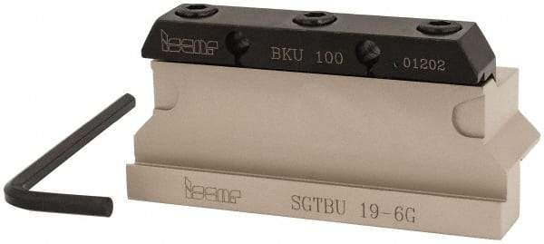 Iscar - Tool Block Style SGTBU, 1.26" Blade Height, 3.95" OAL, 1.94"& OAH, Indexable Cutoff Blade Tool Block - 3/4" Shank Height, 0.79" Shank Width, Reversible, Through Coolant, Series Self Grip - Eagle Tool & Supply
