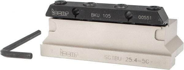 Iscar - Tool Block Style SGTBU, 1.02" Blade Height, 4.33" OAL, 1-3/4" OAH, Indexable Cutoff Blade Tool Block - 1" Shank Height, 1.03" Shank Width, Reversible, Through Coolant, Series Self Grip - Eagle Tool & Supply