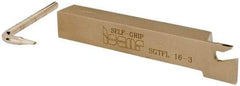 Iscar - SGTF, Left Hand Cut, 1.38" Max Workpc Diam, GFN, GFR Insert, Indexable Cutoff Toolholder - 5/8" Shank Width, 5/8" Shank Height, 4-1/2" OAL - Eagle Tool & Supply