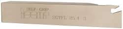 Iscar - SGTF, Left Hand Cut, 2-1/4" Max Workpc Diam, GFN, GFR Insert, Indexable Cutoff Toolholder - 1" Shank Width, 1" Shank Height, 5.9" OAL - Eagle Tool & Supply
