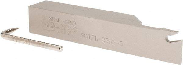 Iscar - SGTF, Left Hand Cut, 3" Max Workpc Diam, GFN, GFR Insert, Indexable Cutoff Toolholder - 1" Shank Width, 1" Shank Height, 5.9" OAL - Eagle Tool & Supply