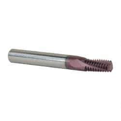 Carmex - 1/4-18 to 3/8-18 NPT, 0.312" Cutting Diam, 3 Flute, Solid Carbide Helical Flute Thread Mill - Internal/External Thread, 0.58" LOC, 2-1/2" OAL, 5/16" Shank Diam - Eagle Tool & Supply