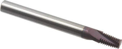 Carmex - 1/8-27 NPTF, 1/4" Cutting Diam, 3 Flute, Solid Carbide Helical Flute Thread Mill - Internal/External Thread, 0.39" LOC, 2-1/2" OAL, 1/4" Shank Diam - Eagle Tool & Supply