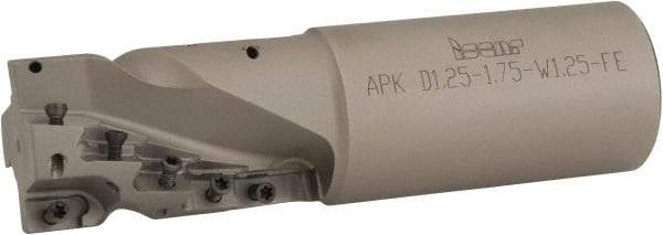 Iscar - 1-1/4" Cut Diam, 1.86" Max Depth of Cut, 1-1/4" Shank Diam, 4-1/2" OAL, Indexable Square Shoulder End Mill - AP.T 1003.. Inserts, Weldon Shank, 90° Lead Angle, Series Helimill - Eagle Tool & Supply