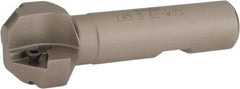 Iscar - 45° Lead Angle, 1.41" Max Cut Diam, 5/8" Min Cut Diam, 0.27" Max Depth of Cut, Indexable Chamfer and Angle End Mill - 2 Inserts, TPMT 321, TPMT 322 Insert Style, 3.54" Overall Length, Straight Shank - Eagle Tool & Supply