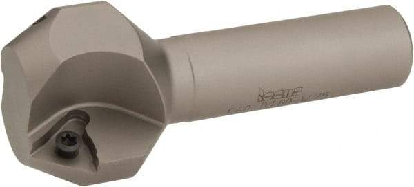 Iscar - 60° Lead Angle, 1.56" Max Cut Diam, 1" Min Cut Diam, 0.48" Max Depth of Cut, Indexable Chamfer and Angle End Mill - 3.54" Overall Length, Straight Shank - Eagle Tool & Supply