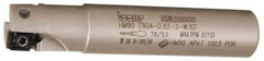 Iscar - 5/8" Cut Diam, 0.394" Max Depth of Cut, 5/8" Shank Diam, 3-1/4" OAL, Indexable Square Shoulder End Mill - AP..1003.., HM90 AP..1003.. Inserts, Weldon Shank, 90° Lead Angle, Series Heli2000 - Eagle Tool & Supply