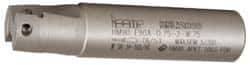 Iscar - 3/4" Cut Diam, 0.394" Max Depth of Cut, 3/4" Shank Diam, 3.38" OAL, Indexable Square Shoulder End Mill - AP..1003.., HM90 AP..1003.. Inserts, Weldon Shank, 90° Lead Angle, Series Heli2000 - Eagle Tool & Supply