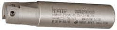 Iscar - 3/4" Cut Diam, 0.394" Max Depth of Cut, 3/4" Shank Diam, 3.38" OAL, Indexable Square Shoulder End Mill - AP..1003.., HM90 AP..1003.. Inserts, Weldon Shank, 90° Lead Angle, Series Heli2000 - Eagle Tool & Supply