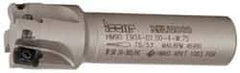 Iscar - 1" Cut Diam, 0.394" Max Depth of Cut, 3/4" Shank Diam, 3.38" OAL, Indexable Square Shoulder End Mill - AP..1003.., HM90 AP..1003.. Inserts, Weldon Shank, 90° Lead Angle, Series Heli2000 - Eagle Tool & Supply