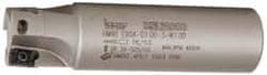 Iscar - 1" Cut Diam, 0.394" Max Depth of Cut, 1" Shank Diam, 3-3/4" OAL, Indexable Square Shoulder End Mill - AP..1003.., HM90 AP..1003.. Inserts, Weldon Shank, 90° Lead Angle, Series Heli2000 - Eagle Tool & Supply