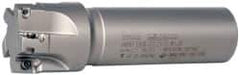 Iscar - 1-1/4" Cut Diam, 0.394" Max Depth of Cut, 1" Shank Diam, 4" OAL, Indexable Square Shoulder End Mill - AP..1003.., HM90 AP..1003.. Inserts, Weldon Shank, 90° Lead Angle, Series Heli2000 - Eagle Tool & Supply