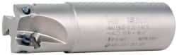 Iscar - 1-1/4" Cut Diam, 0.56" Max Depth of Cut, 1-1/4" Shank Diam, 4-1/4" OAL, Indexable Square Shoulder End Mill - AD..1505.., HM90 AD..1505 Inserts, Weldon Shank, 90° Lead Angle, Series Heli2000 - Eagle Tool & Supply