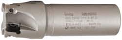 Iscar - 1-1/2" Cut Diam, 0.56" Max Depth of Cut, 1-1/4" Shank Diam, 4-1/2" OAL, Indexable Square Shoulder End Mill - AD..1505.., HM90 AD..1505 Inserts, Weldon Shank, 90° Lead Angle, Series Heli2000 - Eagle Tool & Supply