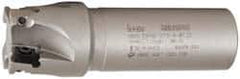Iscar - 1-1/2" Cut Diam, 0.56" Max Depth of Cut, 1-1/4" Shank Diam, 4-1/2" OAL, Indexable Square Shoulder End Mill - AD..1505.., HM90 AD..1505 Inserts, Weldon Shank, 90° Lead Angle, Series Heli2000 - Eagle Tool & Supply