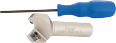 Iscar - 45° Lead Angle, 1.47" Max Cut Diam, 1" Min Cut Diam, 0.26" Max Depth of Cut, Indexable Chamfer and Angle End Mill - 2 Inserts, SE.. 1204, SE.. 12T3.. Insert Style, 3-1/2" Overall Length, Straight Shank - Eagle Tool & Supply
