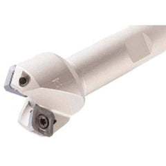 Iscar - 45° Lead Angle, 1.76" Max Cut Diam, 0.26" Max Depth of Cut, Indexable Chamfer and Angle End Mill - 3 Inserts, SEKT 12.., SEMT 12.. Insert Style, 4" Overall Length, Straight Shank - Eagle Tool & Supply