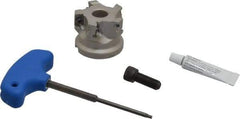 Iscar - 5 Inserts, 2" Cut Diam, 3/4" Arbor Diam, 0.56" Max Depth of Cut, Indexable Square-Shoulder Face Mill - 0/90° Lead Angle, 1.57" High, AD..1505.. & HM90 AD..1505.. Insert Compatibility, Series HM90 - Eagle Tool & Supply