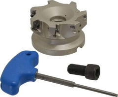 Iscar - 7 Inserts, 3" Cut Diam, 1" Arbor Diam, 0.56" Max Depth of Cut, Indexable Square-Shoulder Face Mill - 0/90° Lead Angle, 1-3/4" High, AD..1505.. & HM90 AD..1505.. Insert Compatibility, Series HM90 - Eagle Tool & Supply