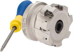Iscar - 7 Inserts, 2" Cut Diam, 3/4" Arbor Diam, 0.39" Max Depth of Cut, Indexable Square-Shoulder Face Mill - 0/90° Lead Angle, 1.57" High, AP..1003.. & HM90 AP..1003.. Insert Compatibility, Series HM90 - Eagle Tool & Supply
