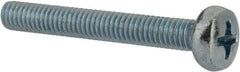 Value Collection - M4x0.70, 30mm Length Under Head Phillips Drive Machine Screw - Pan Head, Grade 4.8 Steel, Zinc-Plated Finish, Without Washer - Eagle Tool & Supply