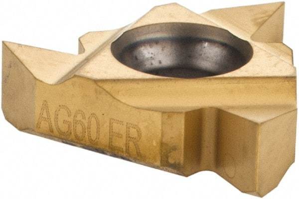 Iscar - 16ER External Right Hand 48-8 Partial Profile 60° Laydown Threading Insert - Grade IC250, TiN Coated Carbide, 9.53mm Inscribed Circle - Eagle Tool & Supply