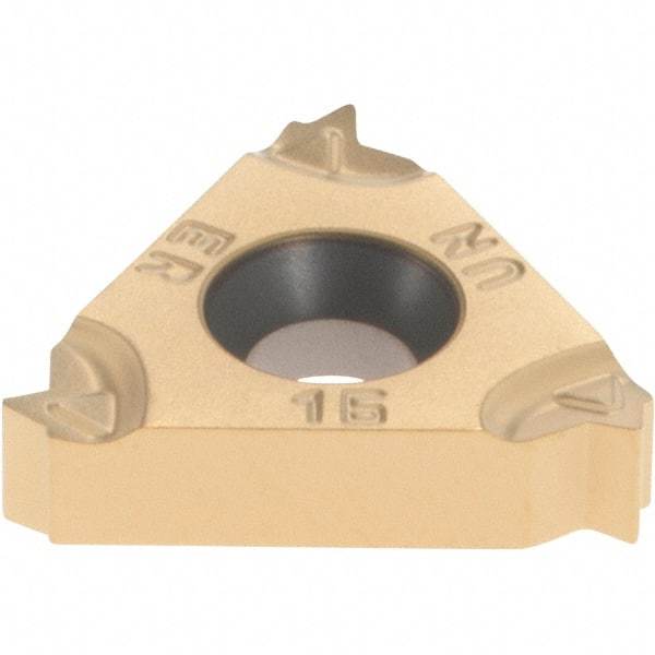 Iscar - 16ER External Right Hand 16 UN Laydown Threading Insert - Grade IC250, TiN Coated Carbide, 9.53mm Inscribed Circle - Eagle Tool & Supply