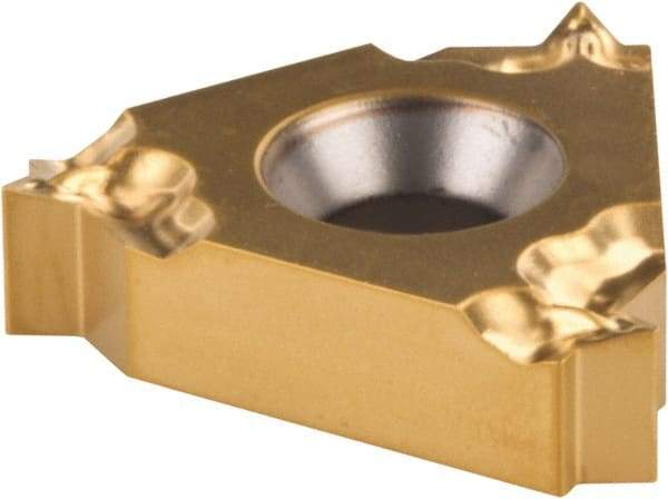 Iscar - 16IR Internal Right Hand 12 UN Laydown Threading Insert - Grade IC250, TiN Coated Carbide, 9.53mm Inscribed Circle - Eagle Tool & Supply