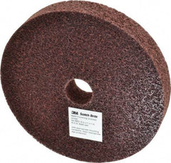 3M - 6" Diam, 1" Face Width, 1" Center Hole, Medium Grade, Aluminum Oxide Deburring Wheel - Unitized, Medium Density 5 Grade, 6,000 RPM - Eagle Tool & Supply