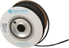 Alpha Wire - 11.13mm ID, Black PET Expandable Cable Sleeve - 100' Coil Length, -103 to 257°F - Eagle Tool & Supply